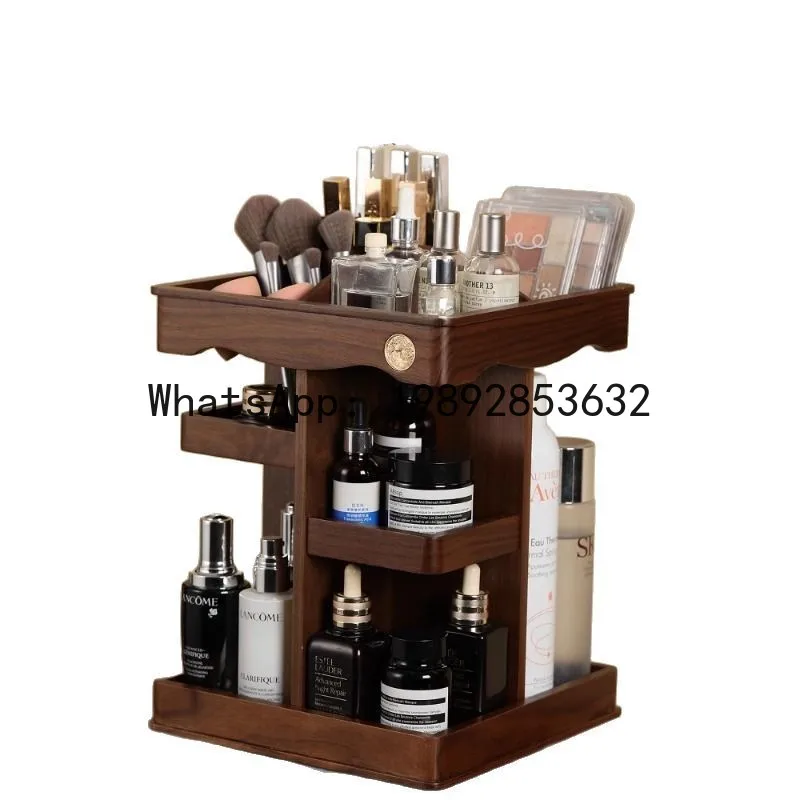 

Xl rotating cosmetic organizer - large capacity desktop storage for skincare, perfumes, and makeup