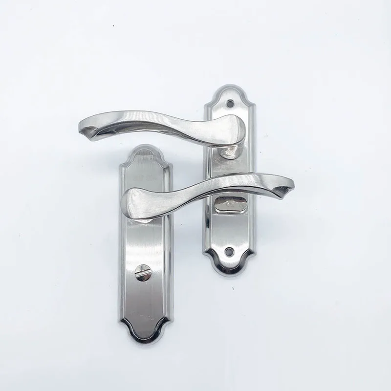 Bathroom Keyless Handle Stainless Steel Thickened Panel Bathroom Kitchen Household Universal Door Lock Handle