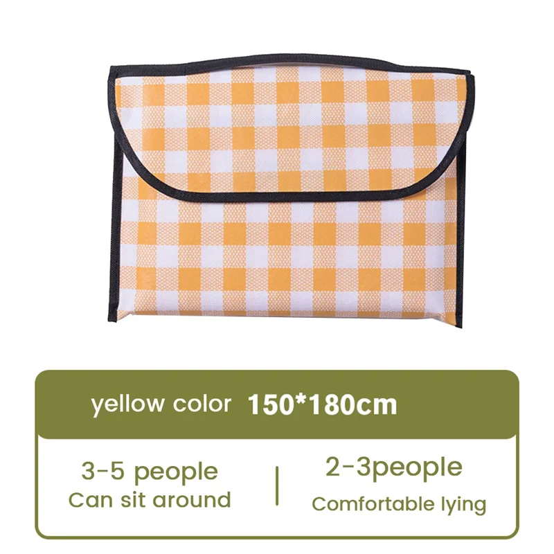 M87K سجادة للرحلات التخييم المشي لمسافات طويلة المحمولة بطانية شاطئ للطي التخييم حصيرة مقاوم للماء معدات التخييم في الحديقة ، أصفر 1.5X1.8M