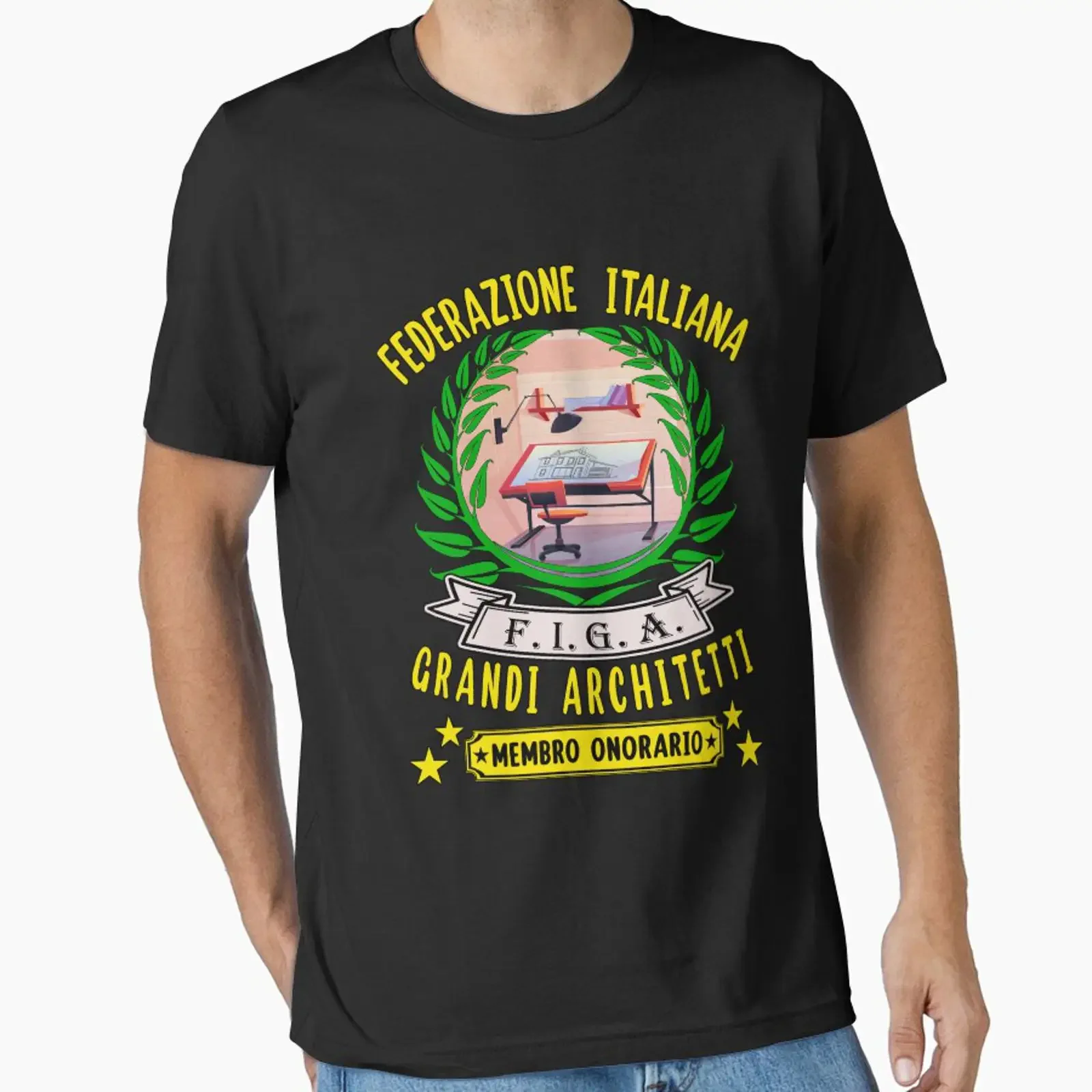 Federazione Italiana Grandi Architetti FIGA Architettura, diseñado y vendido por superpixus, ropa de calle vintage lavada y transpirable