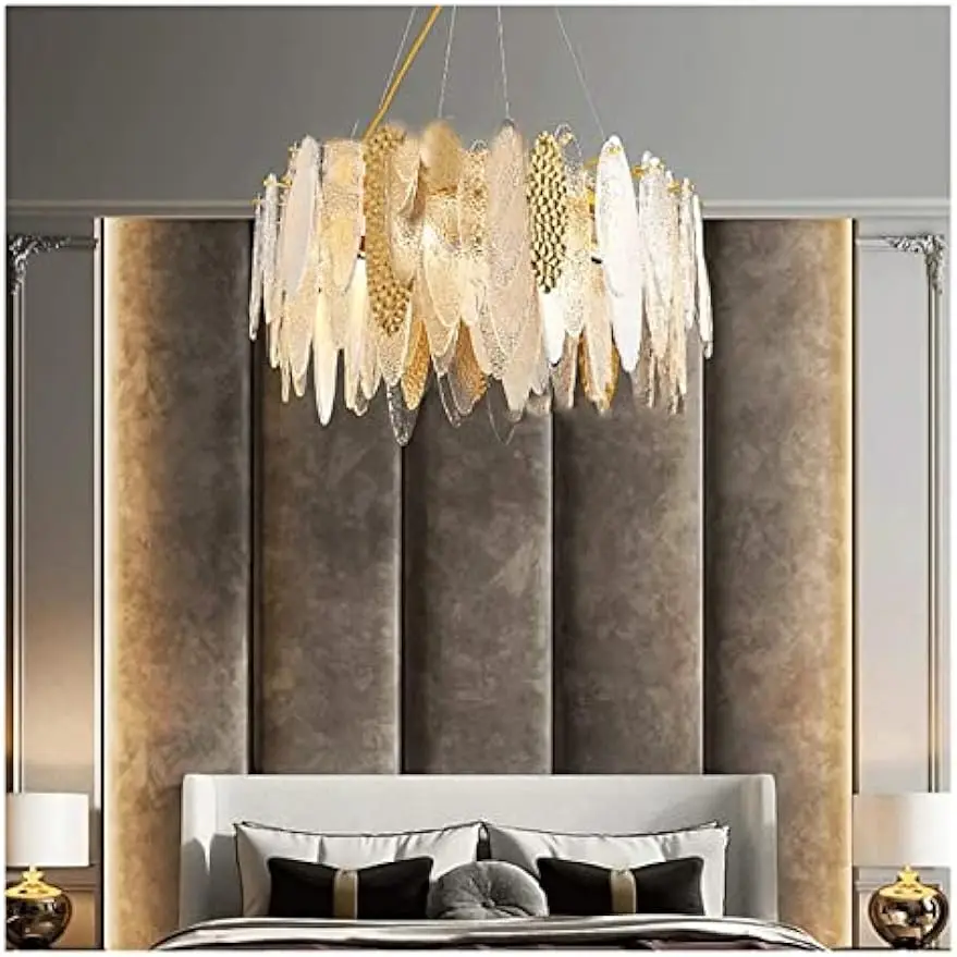 Chandelier Feather Light Luxury Living Room Lamp Bedroom Dining Room Lamp Ceiling Light