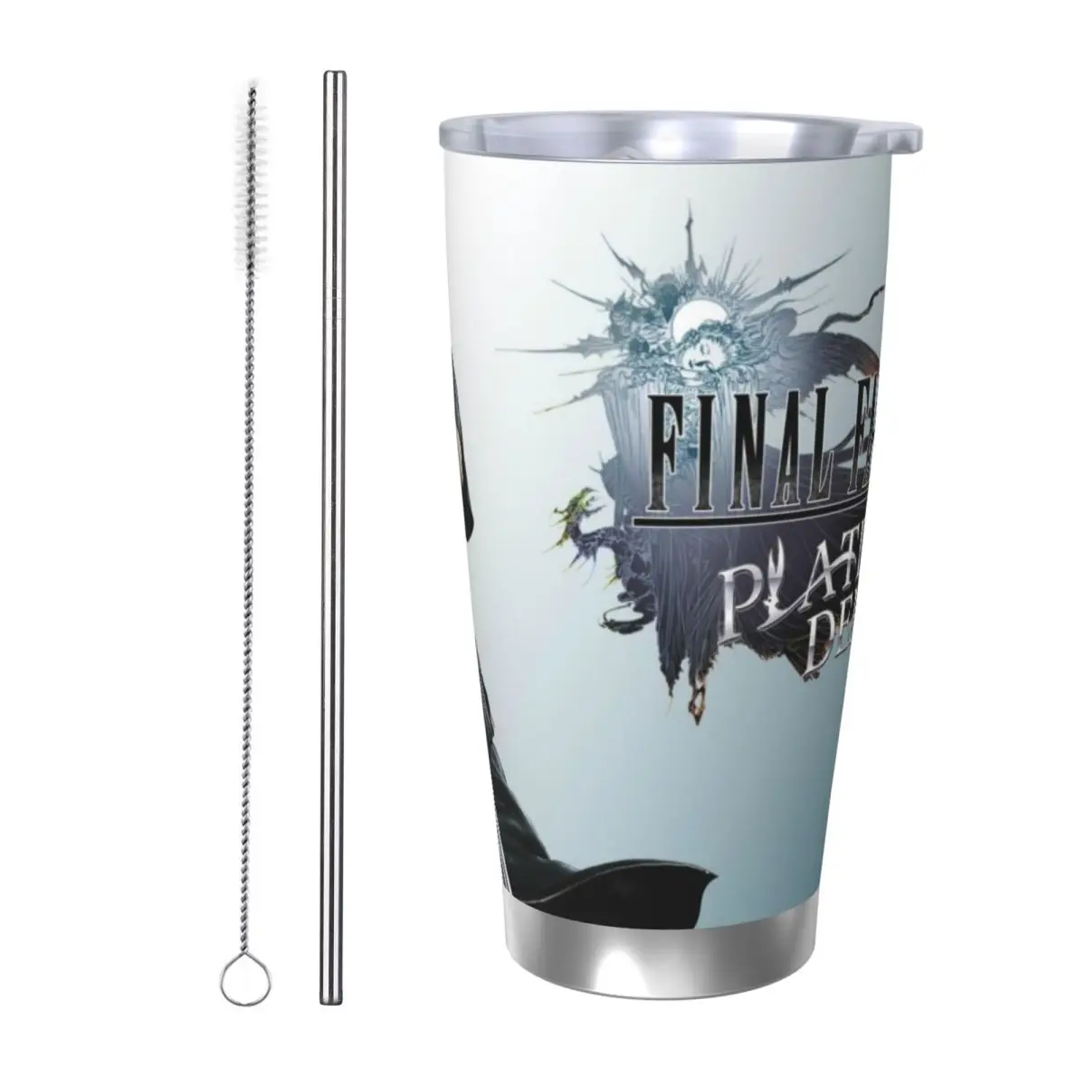 F-Final-Fantasy-XV 20oz Cup Large Capacity Car Mug Leak-proof Juice Coffee Cup Food Grade