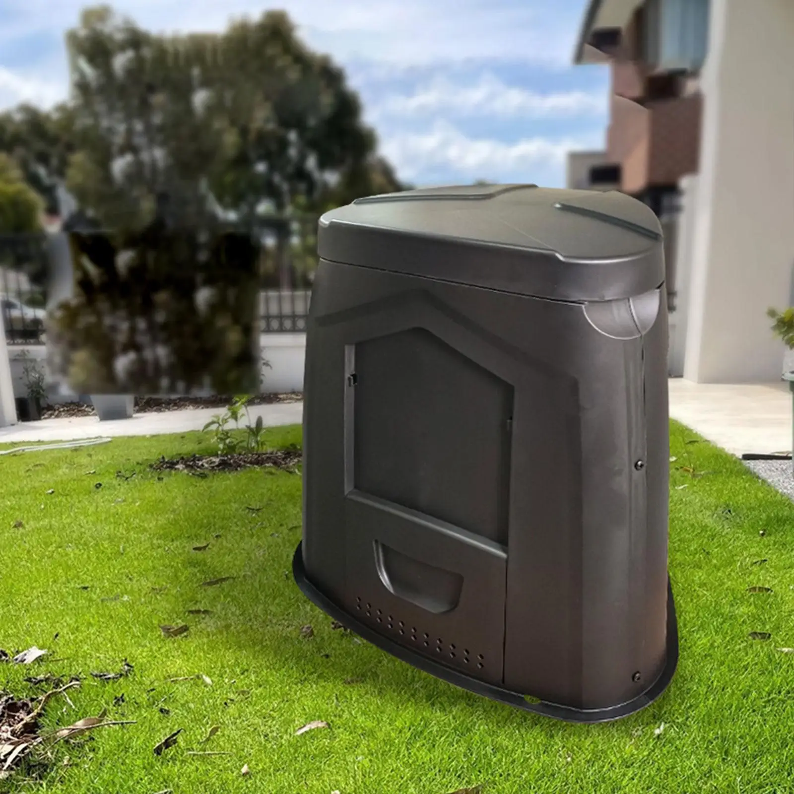 Outdoor Compost Bin 450L Practical Garbage Home Food Waste Bin and Lid for Old Hay Yard Kitchen Scraps Patio Indoor Outdoor