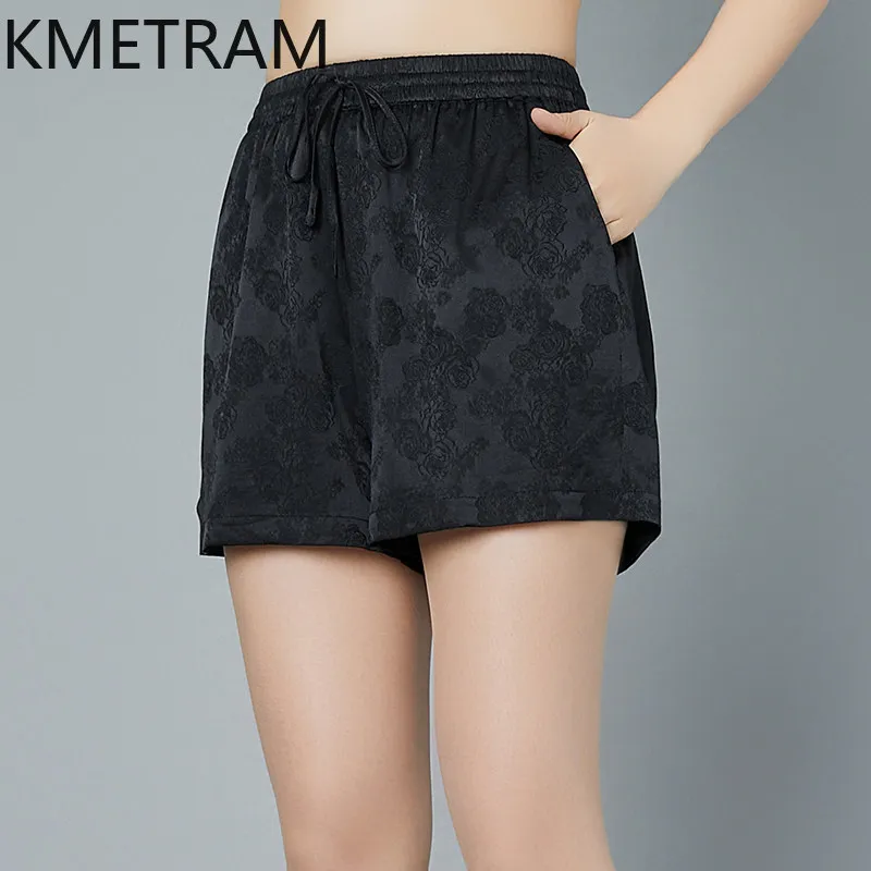 KMETRAM 91% Real Mulberry Silk Women Pants 2026 Summer High-end Versatile Casual Short Pants Clothes for Ladies Pantalones Mujer