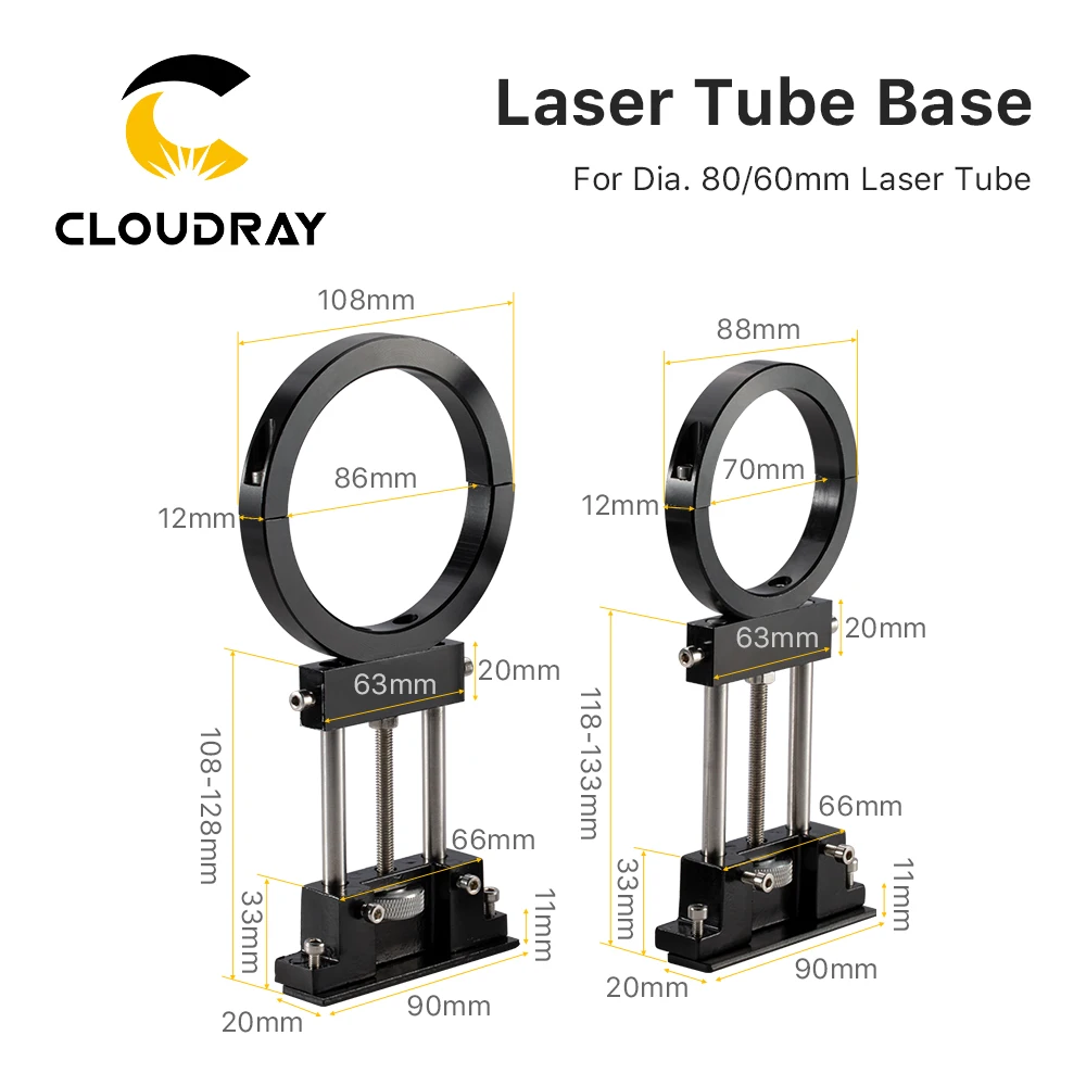 Cloudray FS Metal Co2 Uchwyt na rurę laserową Średnica mocowania 60/80 mm do maszyny do grawerowania laserowego — zdjęcie 3