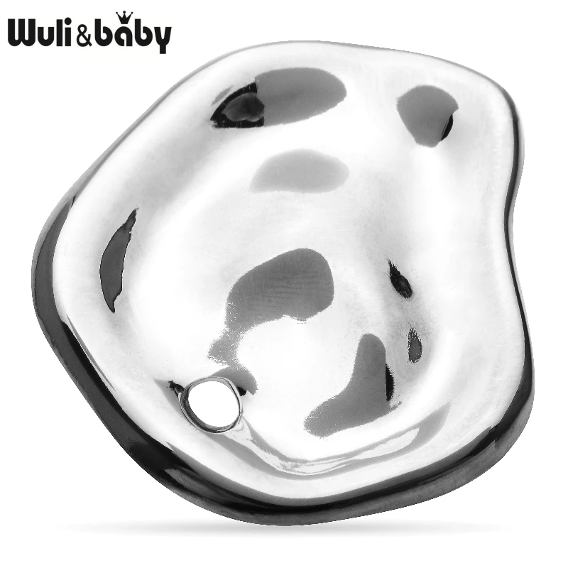 Wuli&baby Stainless Steel Geometric Brooches For Women Men 2-color All-match Office Casual Brooch Pins Gifts