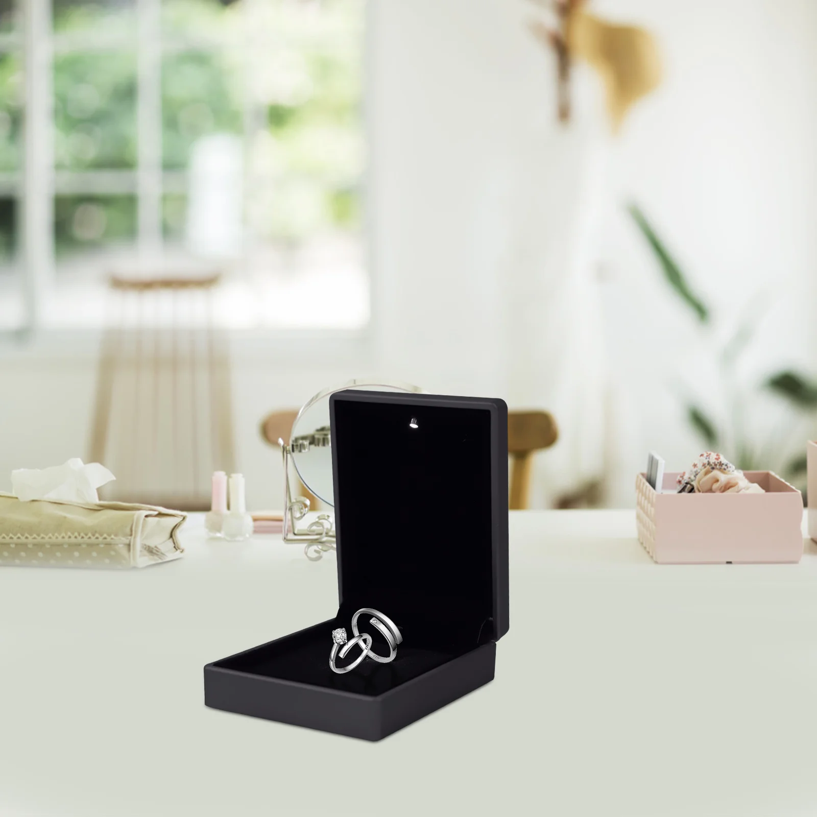 

Jewelry Box Necklace and Bracelet Holder Case Storage Organizer Black Travel