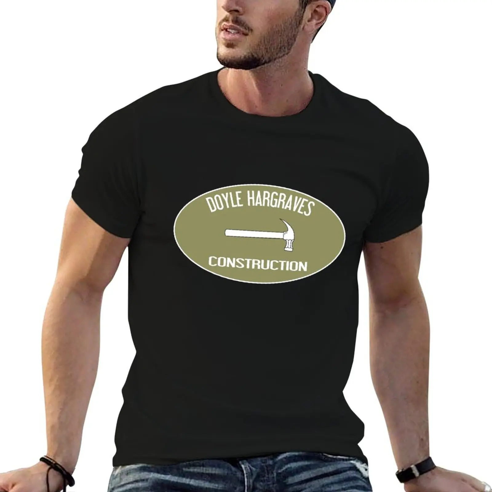 Camiseta Doyle Hargraves Construction, camisetas para hombre, camiseta gráfica de algodón, camisetas gráficas para hombre, camiseta