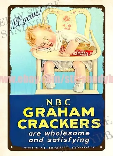 1930s Cracker metal tin sign contemporary art prints