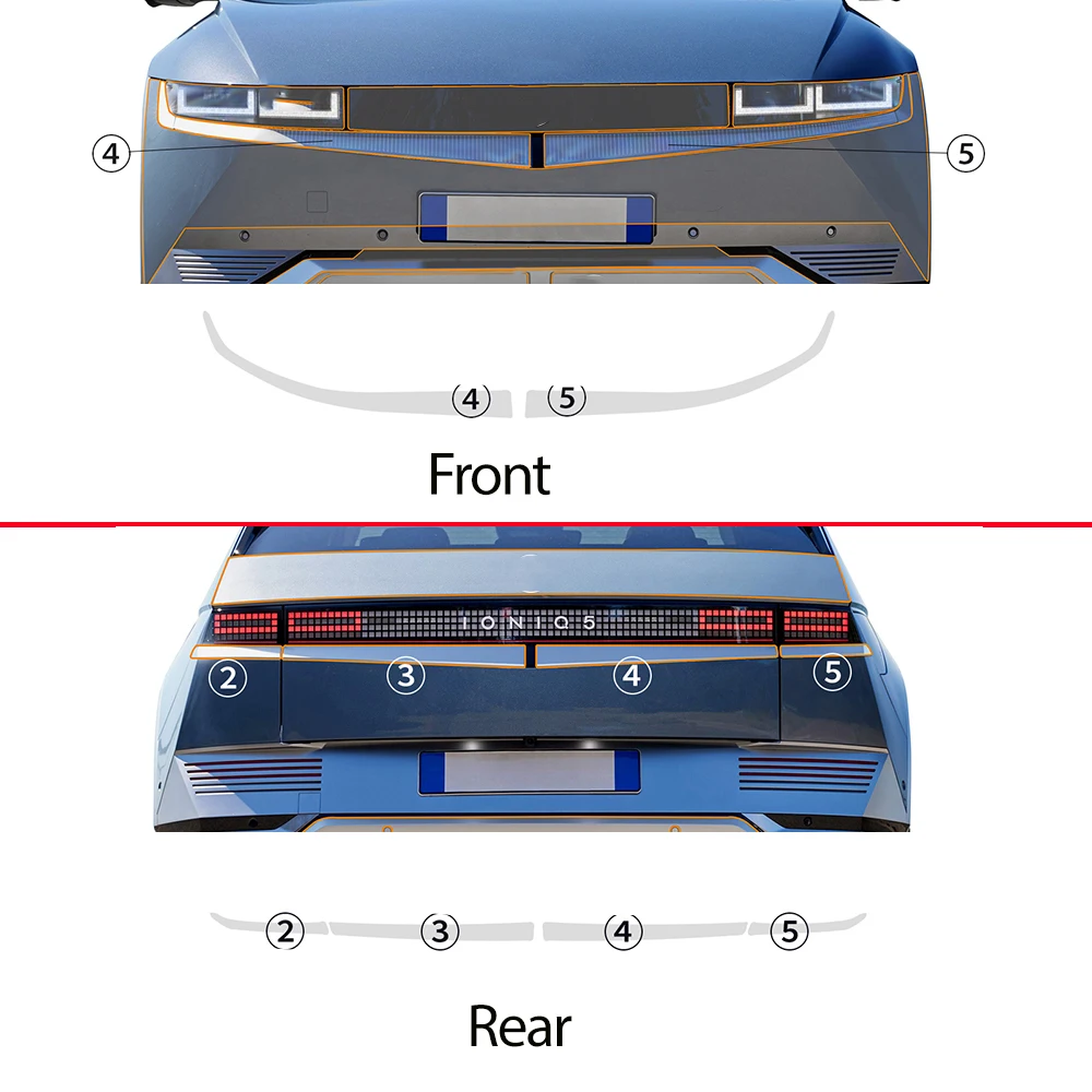 Smoked black for ioniq 5 2022 2023 protection film