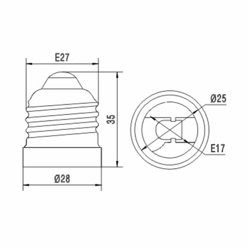 E27 to E17 Adapter E27 to E17 Lamp Adapter Lamp Holder Converter Base Socket LED Light Bulb Extend Plug