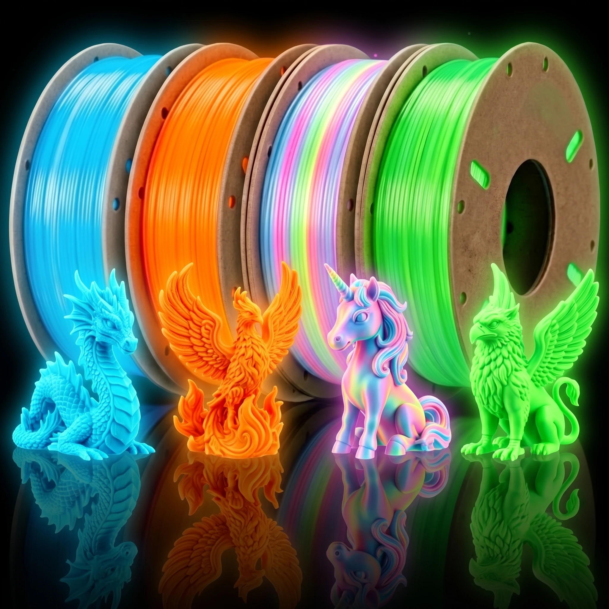 Filament 1.75 - Glow-in-the-Dark PLA Filament Set, 1.75 mm