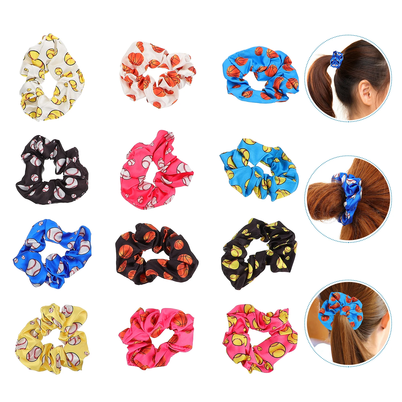 

12 шт., кольца для волос, веревки, резинки для волос с хвостиком, женские аксессуары, большие петли для полотенец с принтом, подарок, уход за волосами
