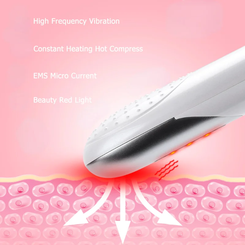 EMS Eye Vibration Massager, terapia de luz vermelha, rejuvenescimento, anti rugas, beleza, anti envelhecimento, círculo escuro, reduzir, novo