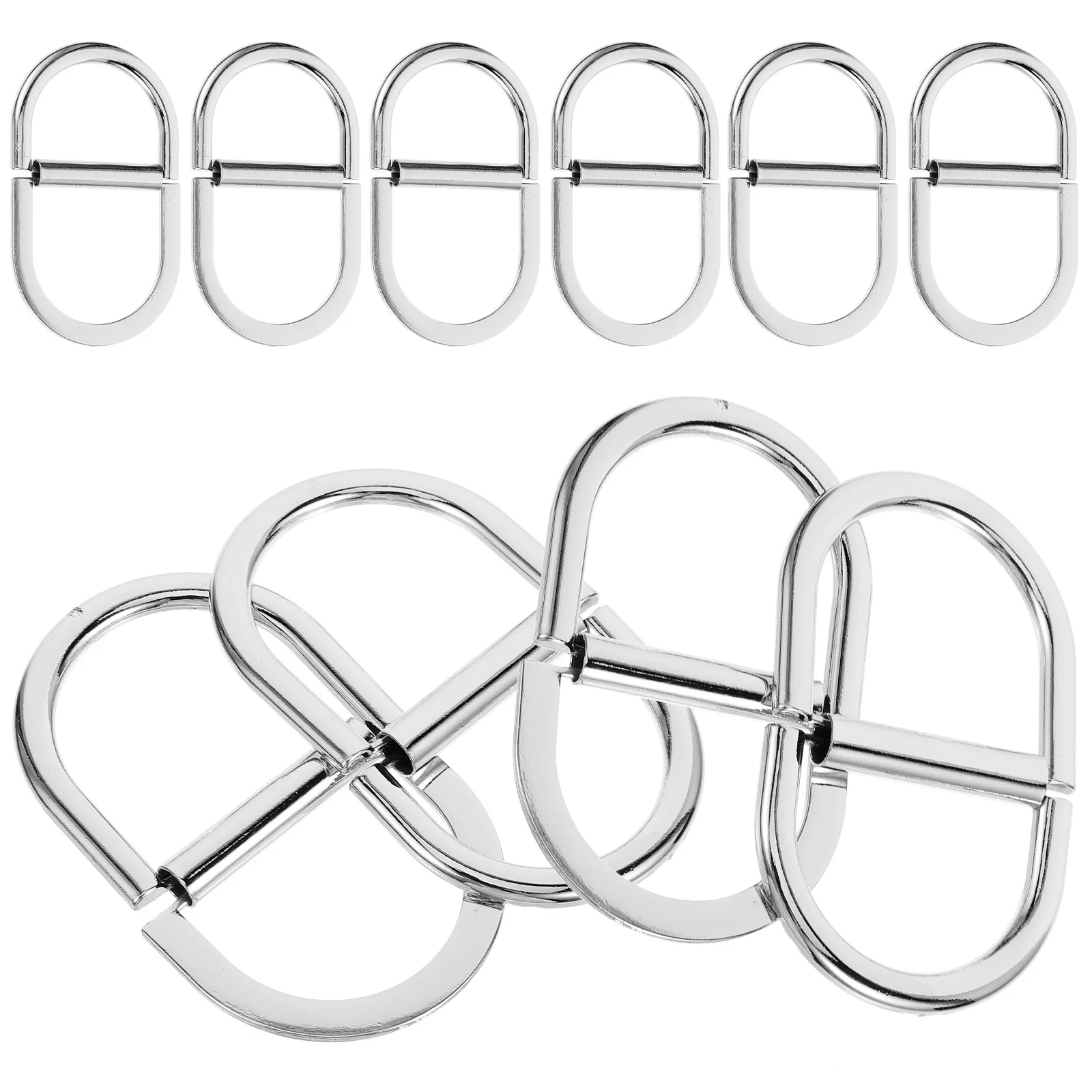 10Pcs Buckles Metal D Rings Multi-Purpose DIY Belt Accessories Replacement Buckles for Bags Backpacks Clothing