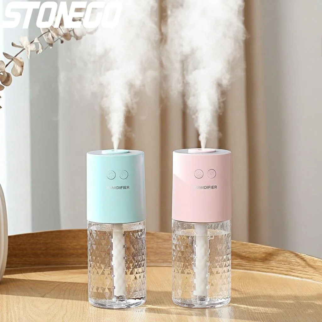 Car Air Humidifier Essential Oil Diffuser USB Aroma Humidificador Crystal Projection Night Light for Home Bedroom Office