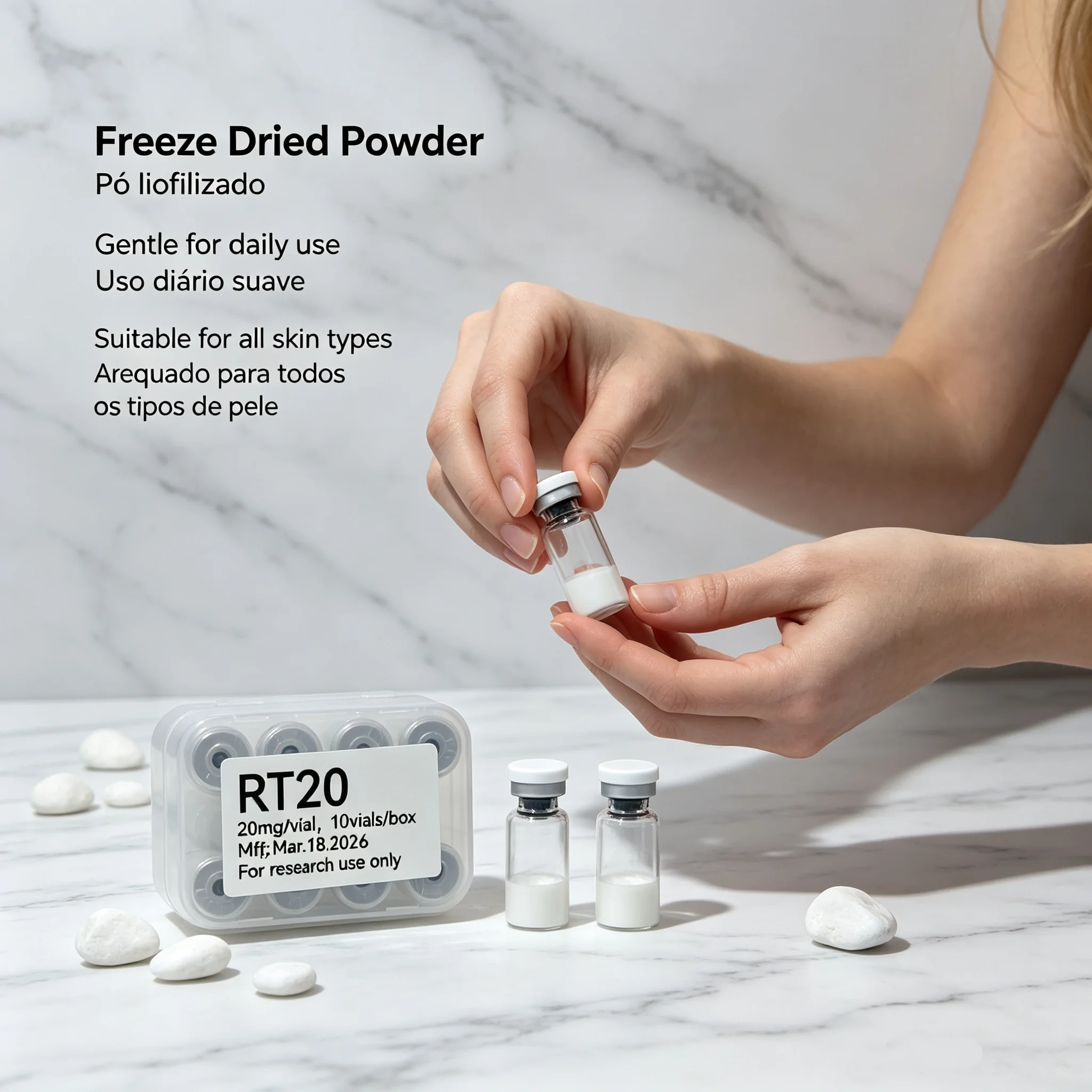 (Random Cap Colors, Production Date Subject to Actual Goods) High-Quality RT Freeze-Dried Powder (20mg).Oligopeptide Lyophilized