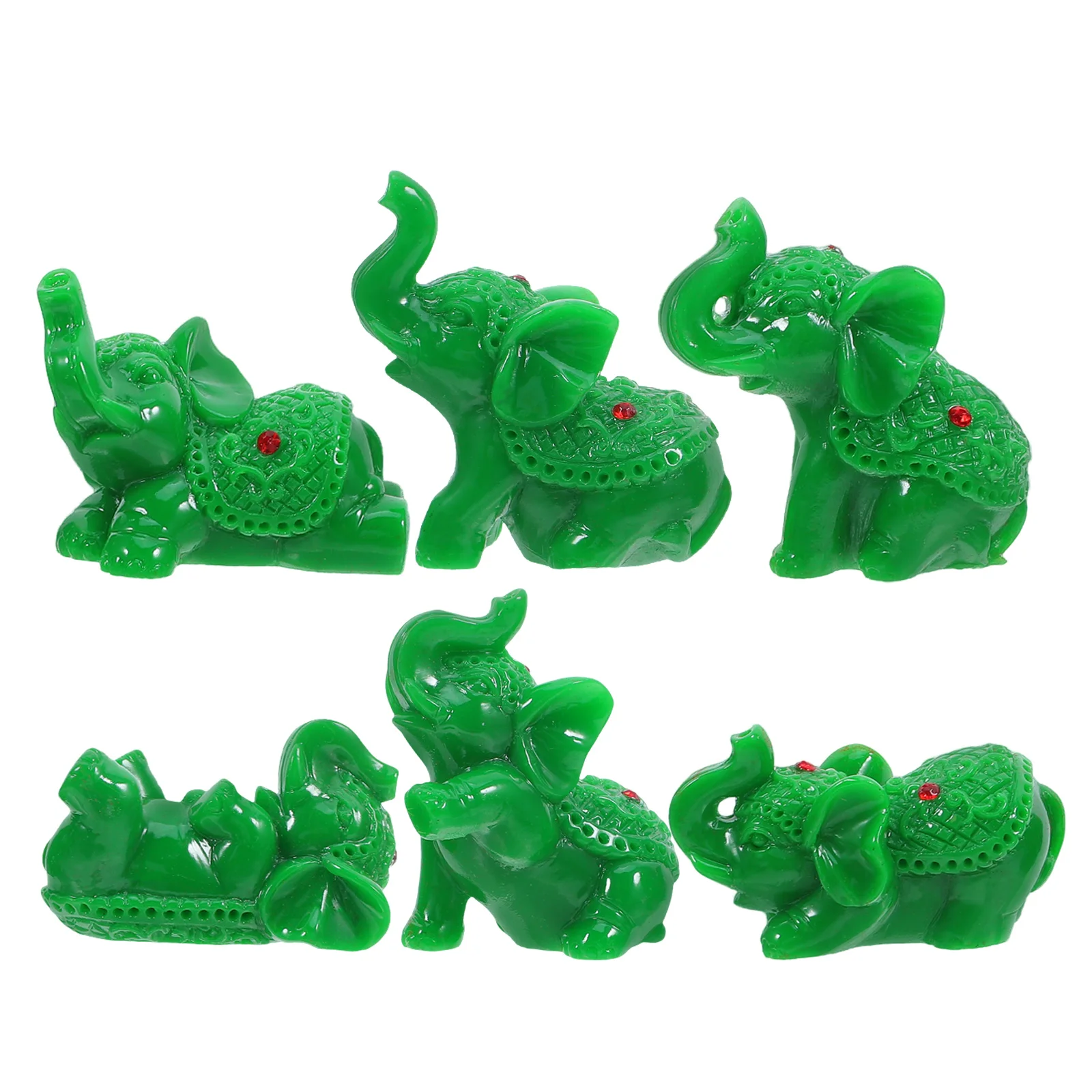 

6Pcs Mini Resin Elephant Statues Small Animal Sculptures for Home Living Room Decor Feng Shui Lucky Elephant Feng Shui Statues