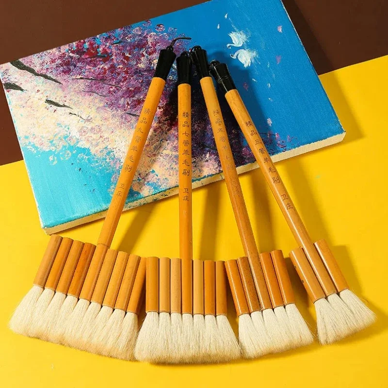 Soft Woolen Hair Painting Brush Watercolor Background Brush Traditional Chinese Painting Shading Brush Barbecue Baking Brush