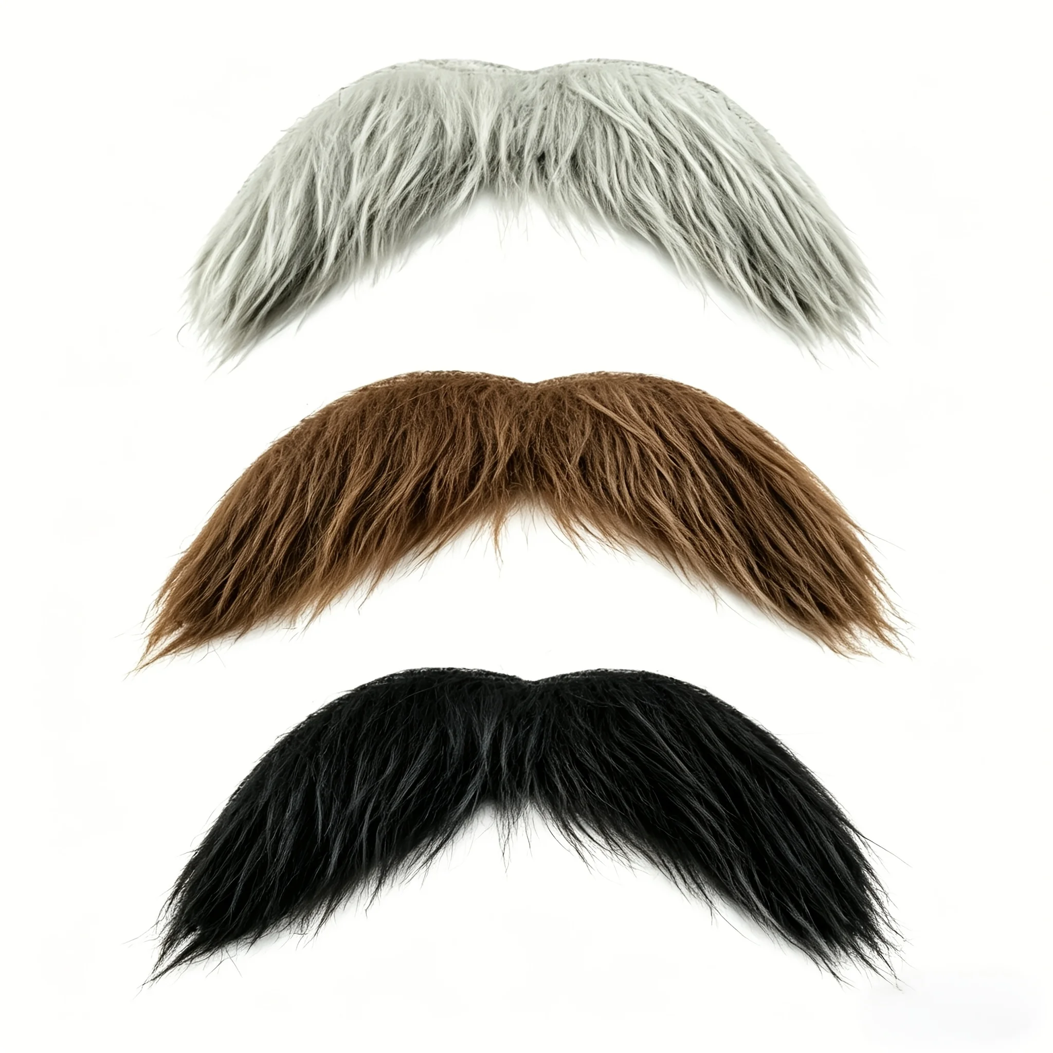 Retro Brown Fake Mustache - 70s Disco Party Costume, Realistic Synthetic Moustache for Men, Halloween & Cosplay