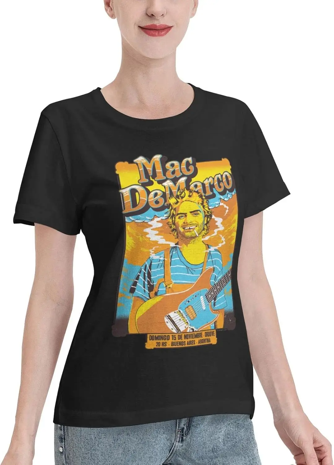 Mac Music Demarco Singer Shirt Women's Summer Tops Cotton Short-Sleeve Clothes Round Neck T Shirt