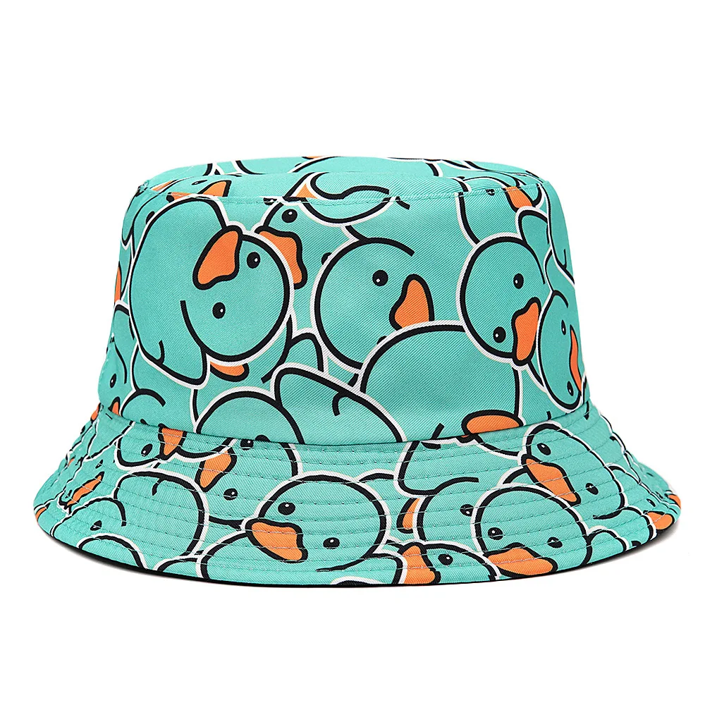 2024 New Women Fishing Hat Plaid Print Cap Men Bucket Hat Flat Sun Hat Male Floral Female Summer Panama Cap