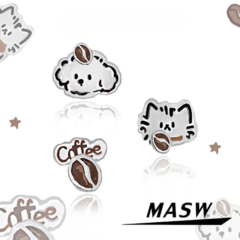 MASW Original Design Cartoon Cute Cat Dog Stud Earring For Women Party Gifts Lovely Jewelry  Pretty Ear Accessories 2026 New
