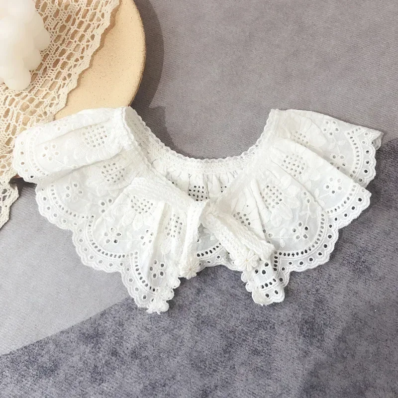 Baby Fake Collar Lace Kids Girls Scarf Shawl Cotton Children Detachable Collar Neckwear Girls All Match Child Accessories 3-8Y