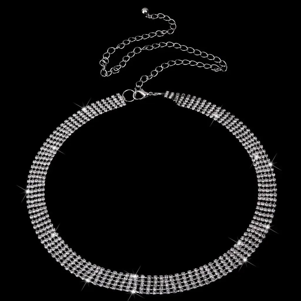 Cinto Diamond Rhinestone para mulheres, HIP CHAIN, 5 Row