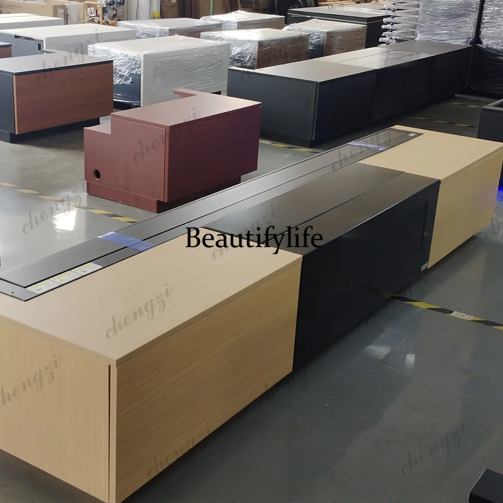 100-120inch Motorized Projection Smart UST Laser Projector Cabinet Living Room Integrated   Projector Cabinet for Home Theater