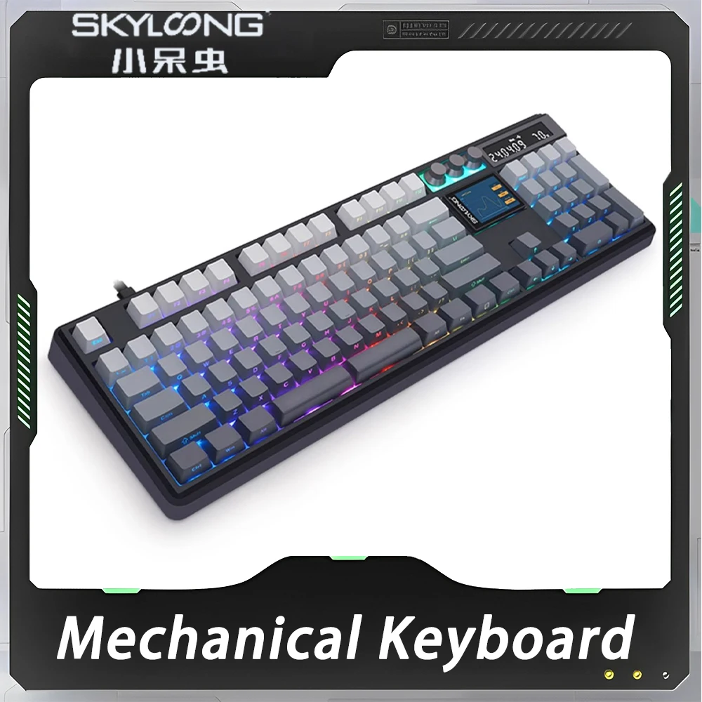 Skyloong Gk104 Pro Mechanical Keyboard 8K Three Mode Multifunctional Knob Wireless Gaming Keyboard Custom Screen Calculator Gift