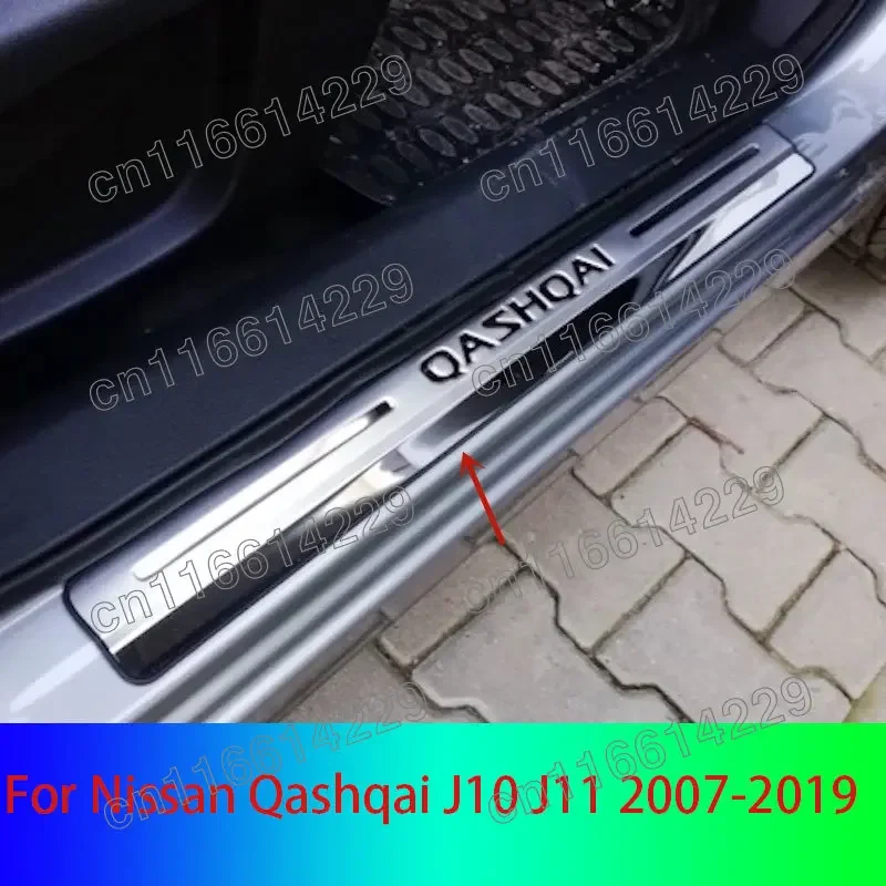 For Nissan Qashqai J10 J11 2007-2013 2014-2019 Stainless Steel Car Door Sill Scuff Plate Cover Trim Car styling