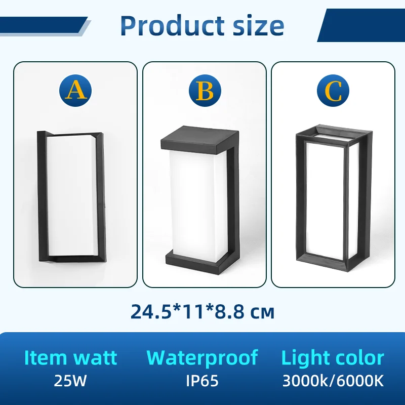 Led Outdoor Wall Light Ip65 Waterproof Wall Lamp Led Outdoor Lighting Porch Lights For Balcony Home Garden Light Bedroom 85-220V image 6