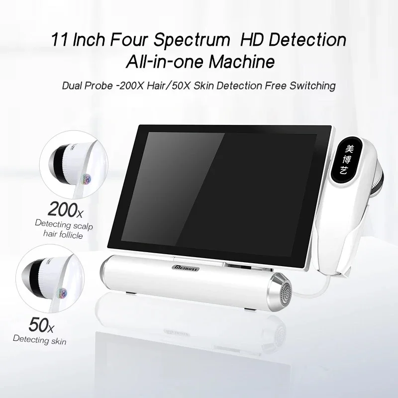 11 Inch Scalp Detector 50/200X Digital Hair Skin Analyzer Microscope Hair Follicle Testing and Skin Analysis Magnifier