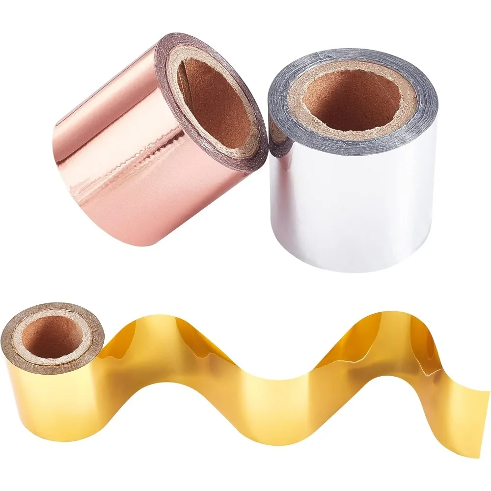 3 Colors 30m/Roll Hot Foil Stamping Paper 4cm Wide Heat Transfer Paper Metallic Hot Rolls for  Quill/Heat Pen