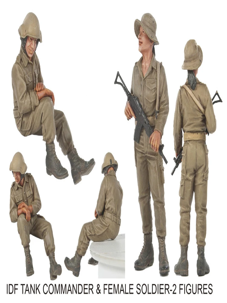 

Unpainted Kit 1/35 Tank Commander & Female Soldier figure Historical Figure Resin Kit