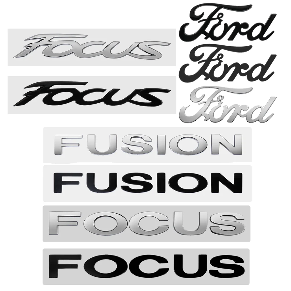 3D Letters Car Body Emblem Stickers Trunk Badge Decoration Decal For Ford Focus Logo Fusion MK4 Fiesta Mustang Accessories Wheel