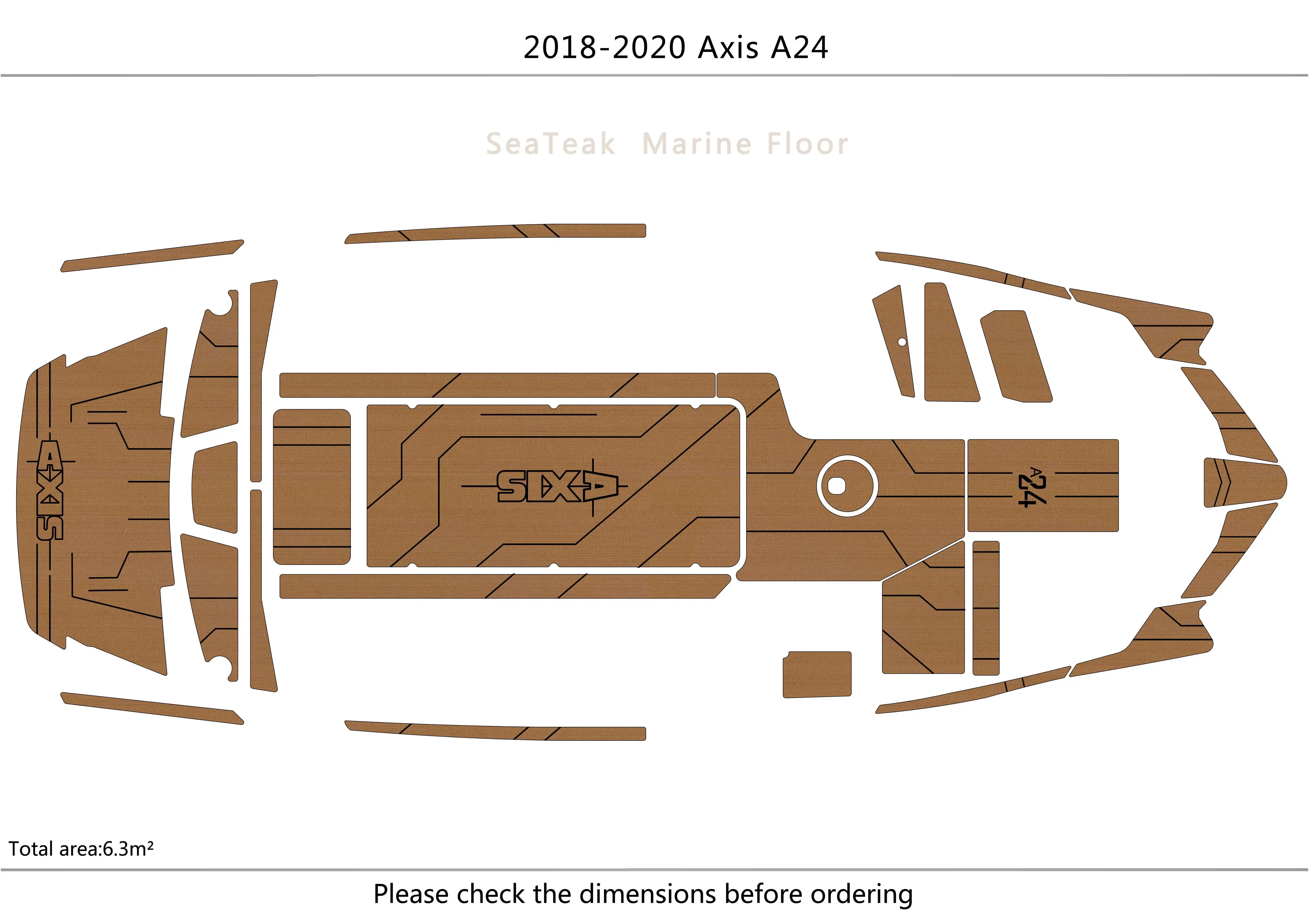 

2018-2020 AIXS A24 Cockpit swimming platform 1/4" 6mm EVA fAUX carpet Water Ski Yacht Fishing Boat Non-slip mat floor