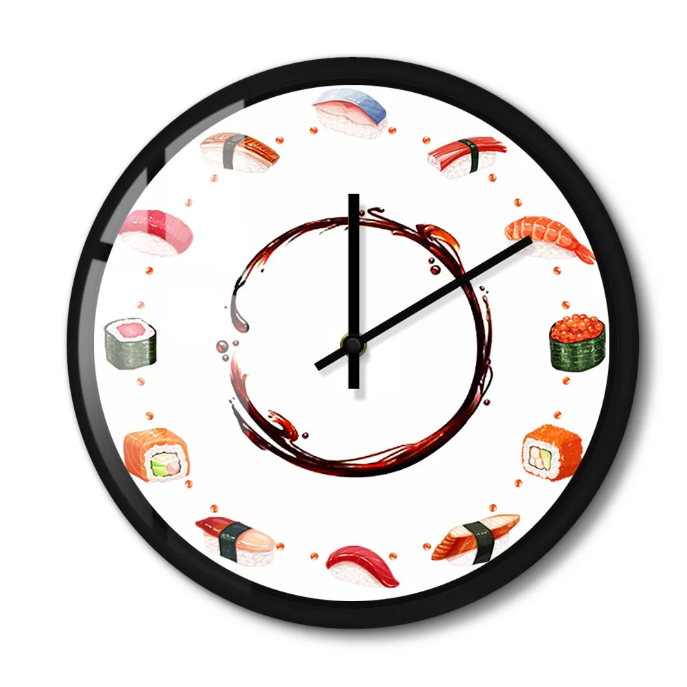 

Food Sushi Pattern Home Decoration Clock Wall Clock Personalized Restaurant Decoration Clock