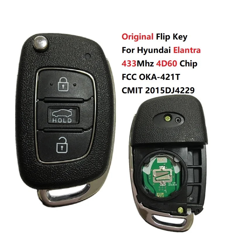 

CN020056 Original FCCID OKA-421T For Hyundai 3 Button 433MHZ 4D60 80BIT Chip Remote Key