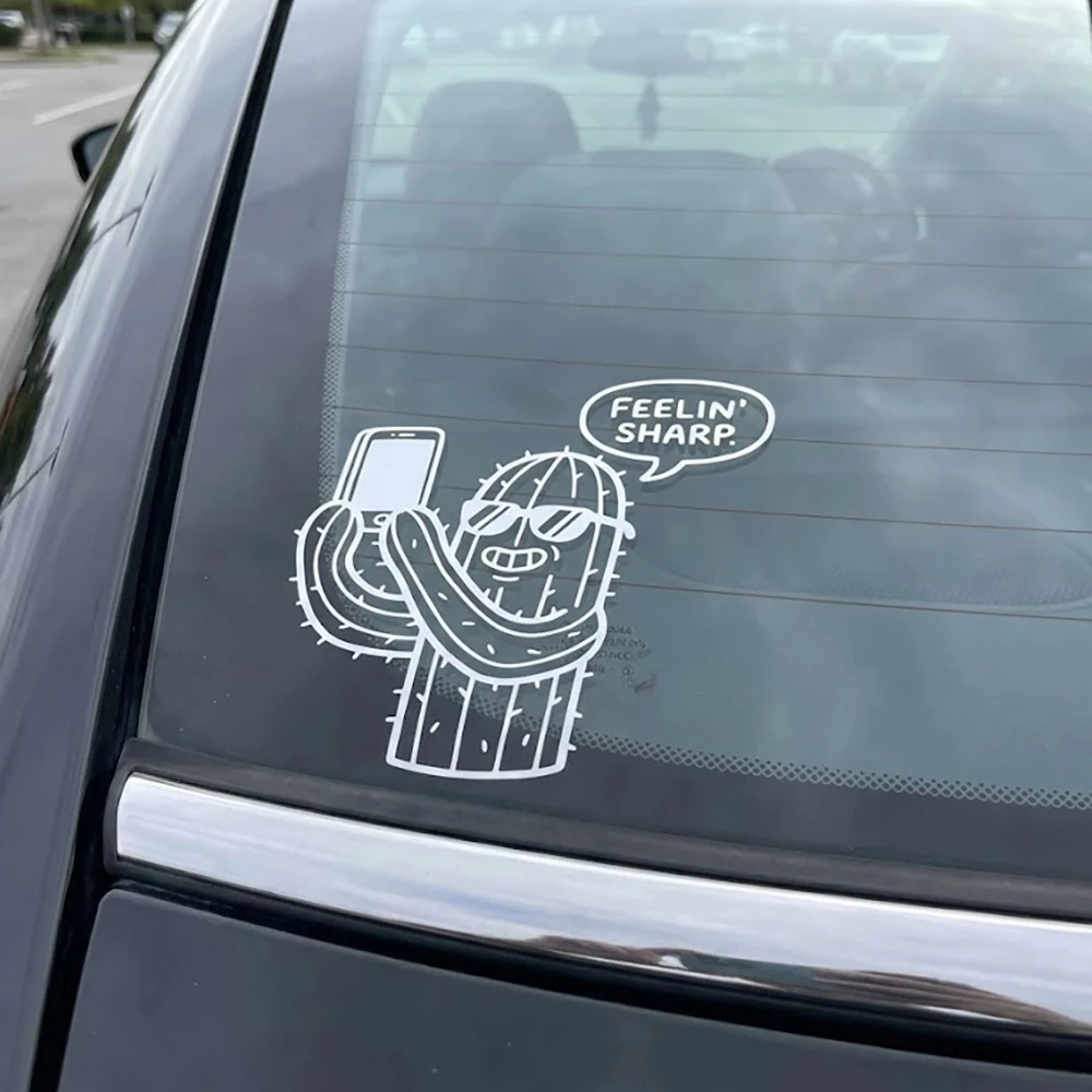 Funny Cactus Selfie Car Windows Stickers Bumper Styling Vinyl Decals Decoration Accessories