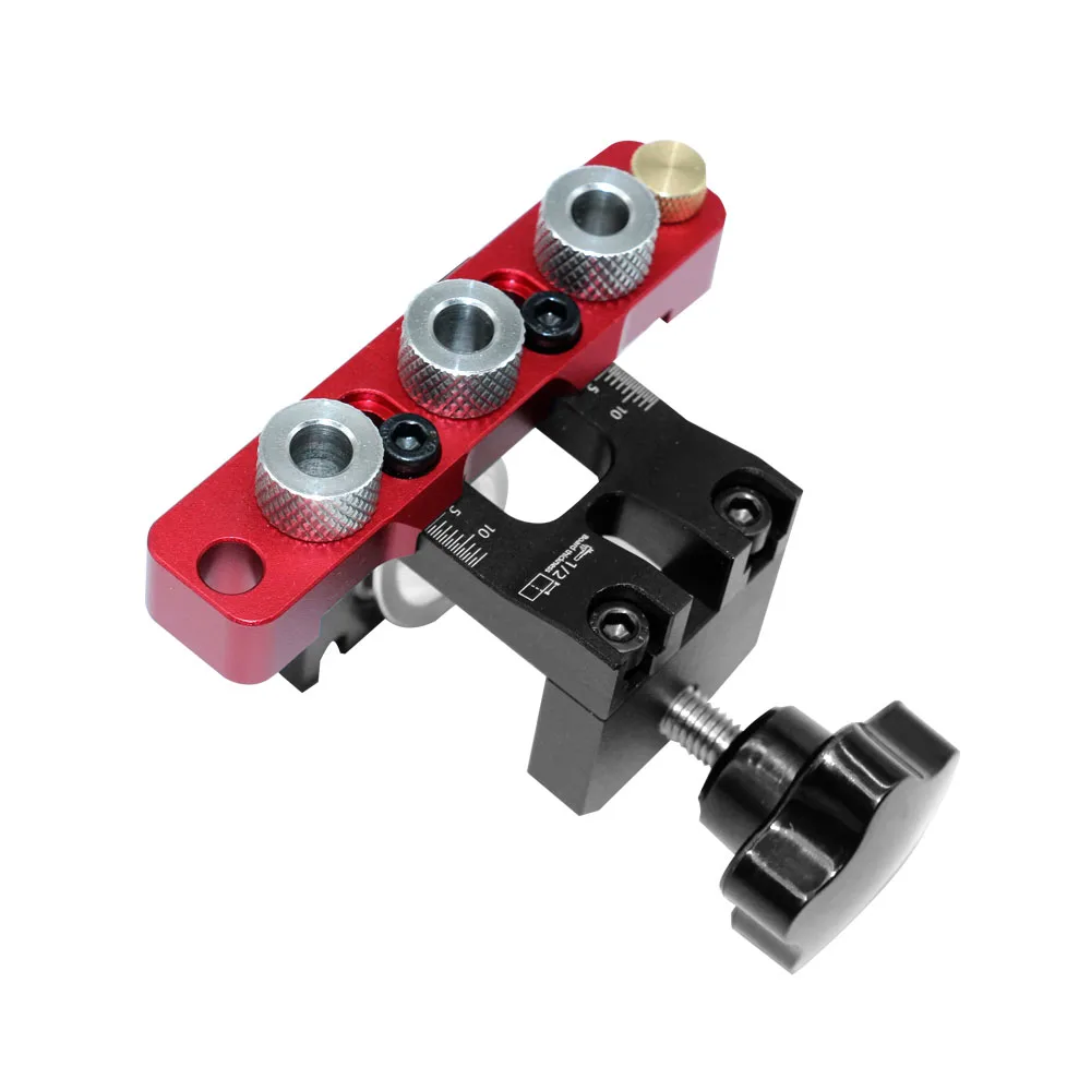 Holzbearbeitung 3-in-1-Dübellehre, Universal-Dübelle, Nockenlehre, Holzloch-Bohrführung, Locator, verstellbares Taschenloch-Jig-Set – Detail 11