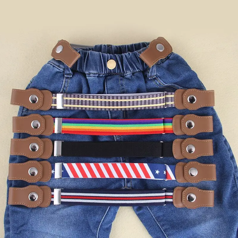 New No Buckle Stretch Buckless Belt Invisible Elastic Waist Belt Unisex for Jeans Pants Lazy Belts for children