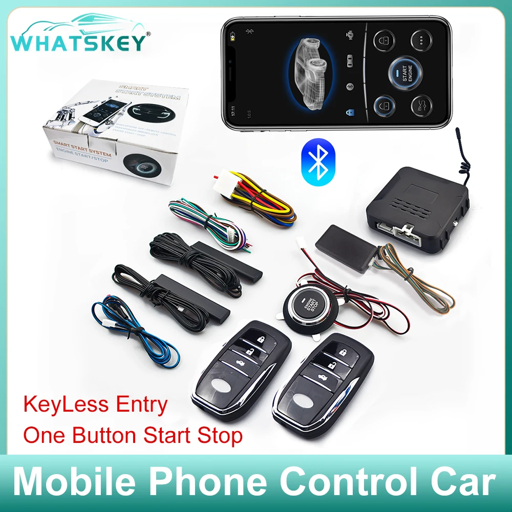 WhatsKey Phone APP control Automatic Start Stop Keyless Entry System Central Lock Automation remote Start Engine Smart Car alarm