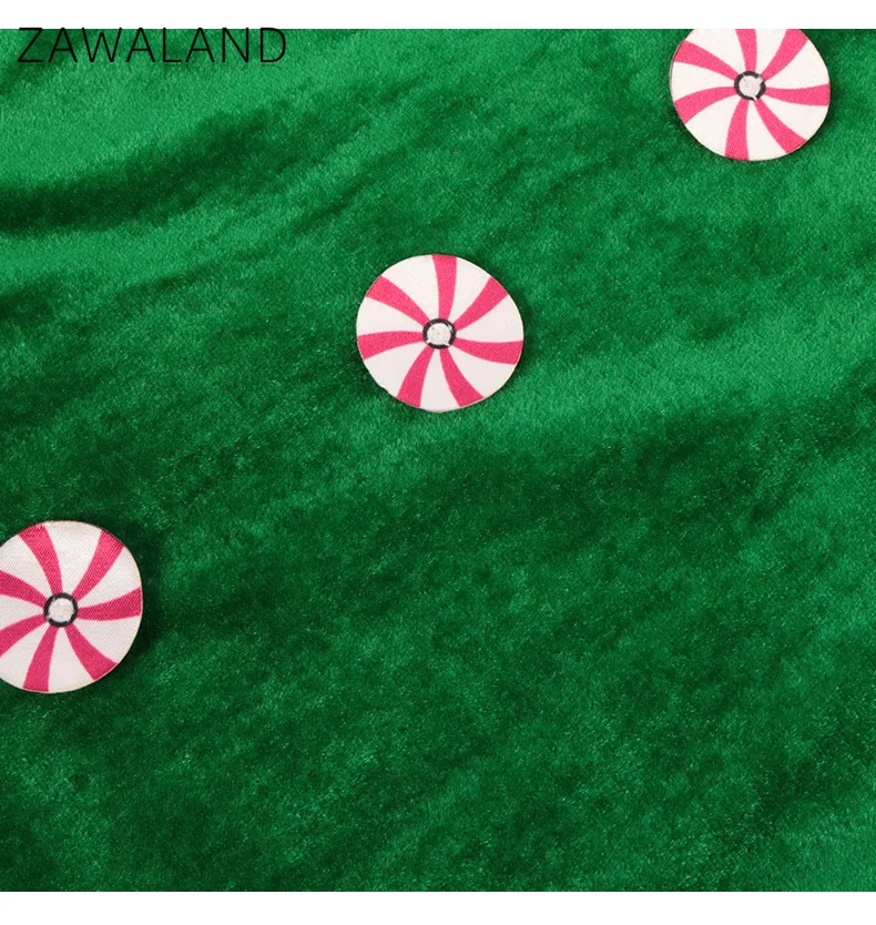 عيد الميلاد قزم تأثيري حلي امرأة الأخضر المخملية ألف خط فستان مع حزام عيد الميلاد مرحلة الأداء فساتين عطلة حفلة الزي #6