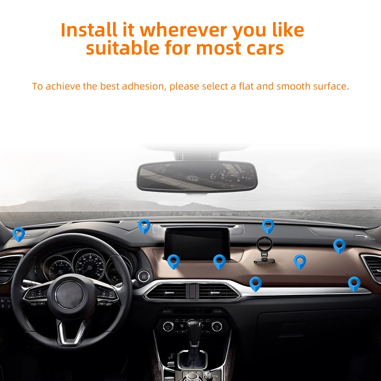 Dual Side Magnetic Phone Holder Magsafe Car Holder Mount Dashboard 360 Rotation Phone Holder for iPhone 16 15 Android