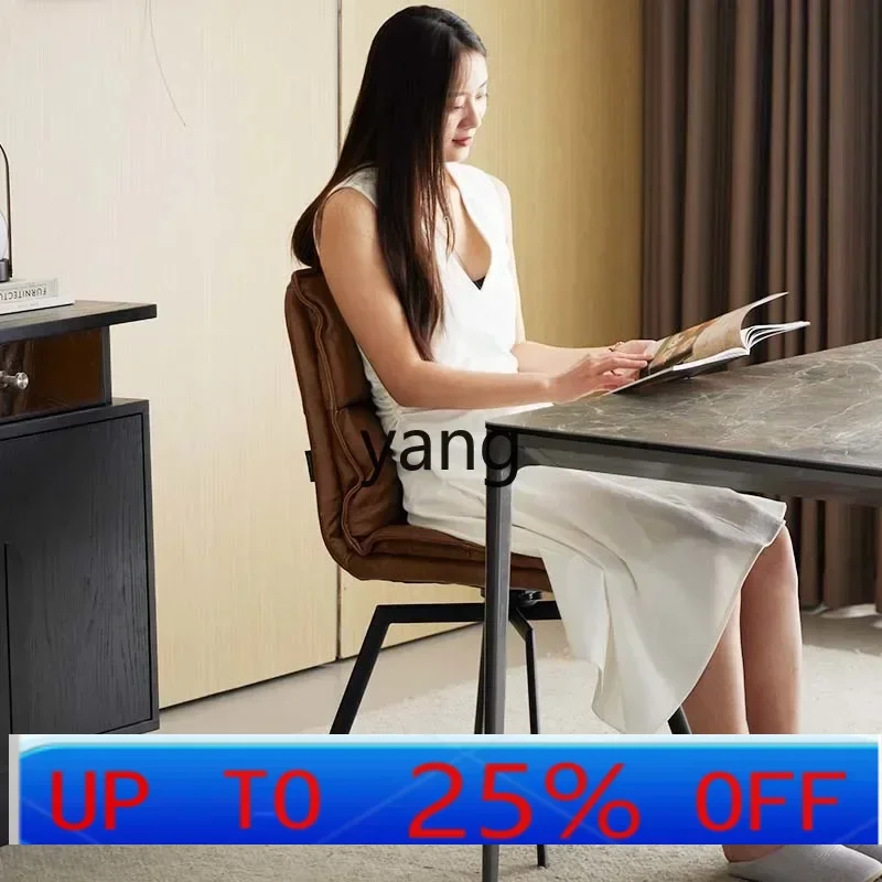 

LTT light luxury high-end leather dining chair household simple retro small apartment back chair