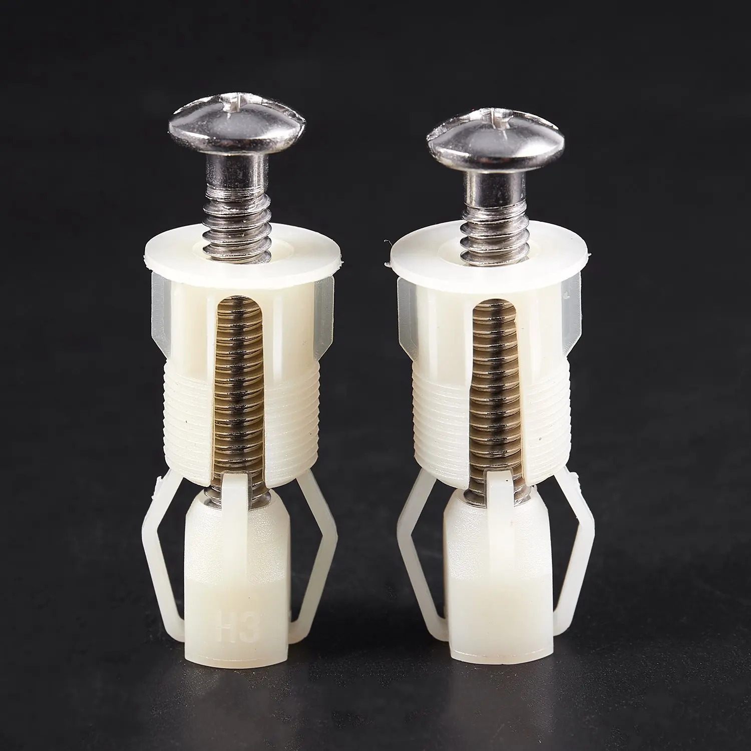 B-est 2pcs DIY Plastic Toilet Seat Screws Fixings Fit Toilet Seats Hinges Repair Tools Type&Size:4# 38Mmx5mm