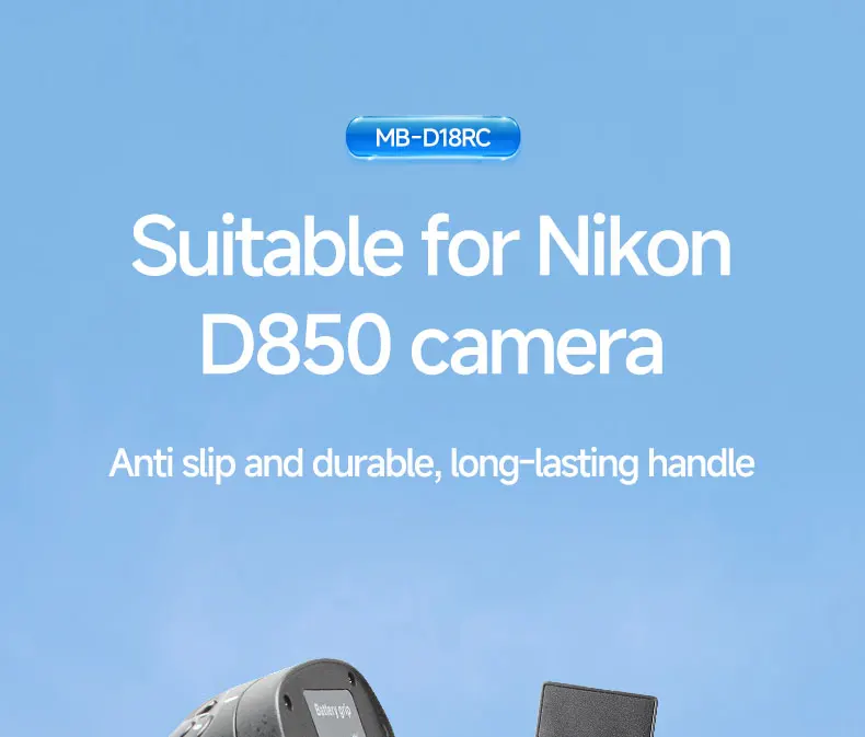 MB-D18 Batteriegriff für Nikon D850, Unterstützung für vertikale Aufnahmen, kompatibel mit EN-EL15, EN-EL15a oder 8 AA-Batterien – Detail 1