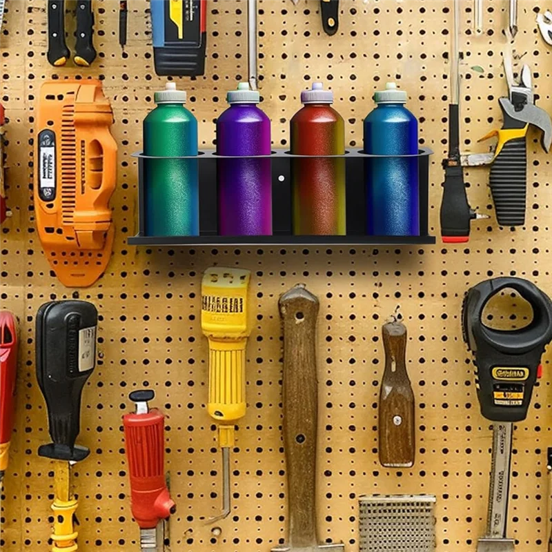

A39I-2Pack Sprayer Can Holder Organizer For Garage And Workspace,Wall-Mounted Metal Aerosol Can Holder,Spray Paint Can Holder